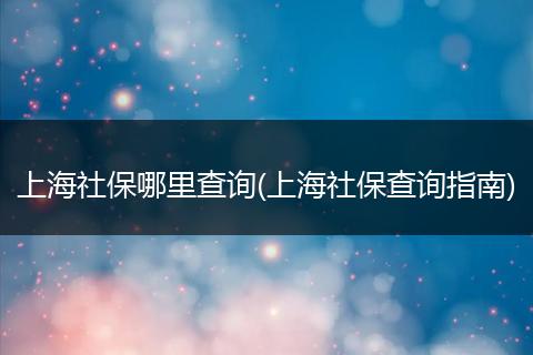 上海社保哪里查询(上海社保查询指南)