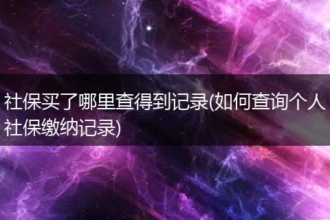 社保买了哪里查得到记录(如何查询个人社保缴纳记录)
