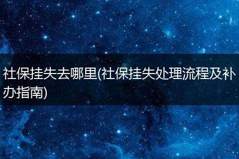 社保挂失去哪里(社保挂失处理流程及补办指南)