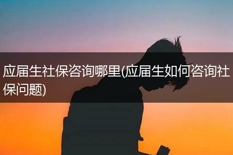 应届生社保咨询哪里(应届生如何咨询社保问题)