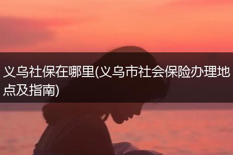 义乌社保在哪里(义乌市社会保险办理地点及指南)