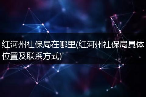 红河州社保局在哪里(红河州社保局具体位置及联系方式)