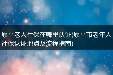 原平老人社保在哪里认证(原平市老年人社保认证地点及流程指南)
