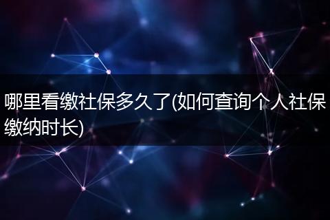 哪里看缴社保多久了(如何查询个人社保缴纳时长)