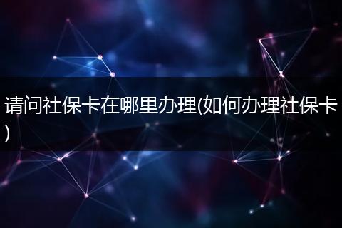 请问社保卡在哪里办理(如何办理社保卡)