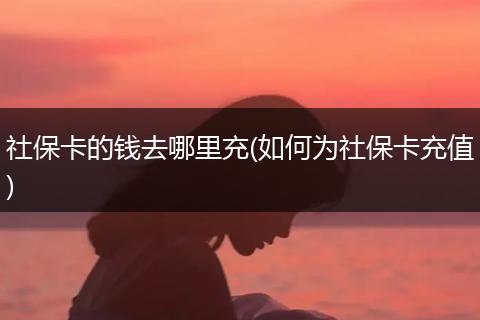 社保卡的钱去哪里充(如何为社保卡充值)