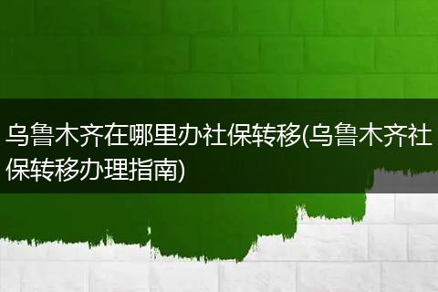 乌鲁木齐在哪里办社保转移(乌鲁木齐社保转移办理指南)
