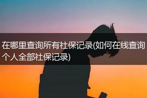 在哪里查询所有社保记录(如何在线查询个人全部社保记录)