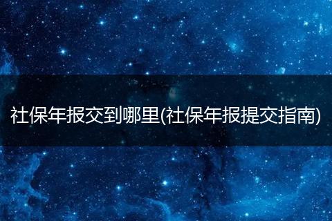 社保年报交到哪里(社保年报提交指南)
