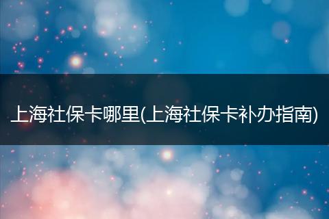 上海社保卡哪里(上海社保卡补办指南)