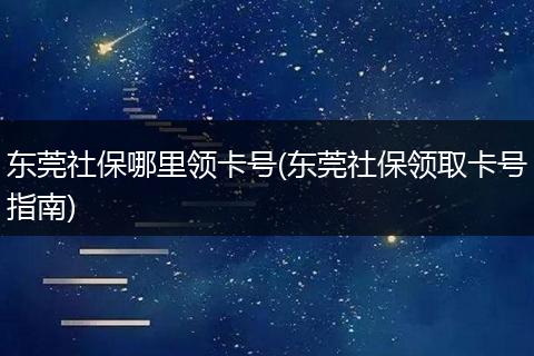 东莞社保哪里领卡号(东莞社保领取卡号指南)