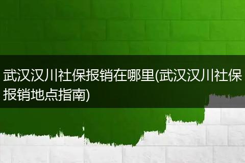 武汉汉川社保报销在哪里(武汉汉川社保报销地点指南)