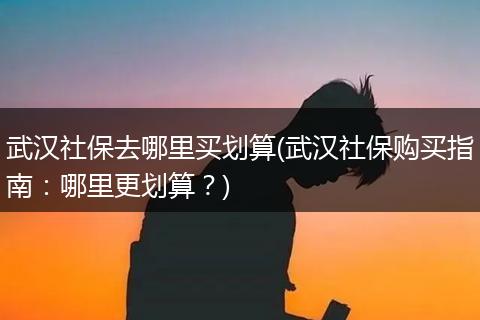武汉社保去哪里买划算(武汉社保购买指南：哪里更划算？)