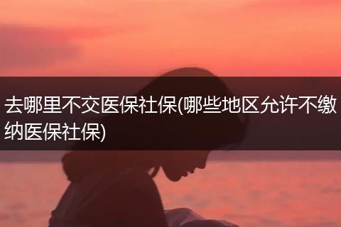 去哪里不交医保社保(哪些地区允许不缴纳医保社保)