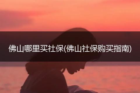 佛山哪里买社保(佛山社保购买指南)