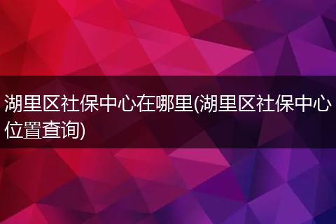 湖里区社保中心在哪里(湖里区社保中心位置查询)