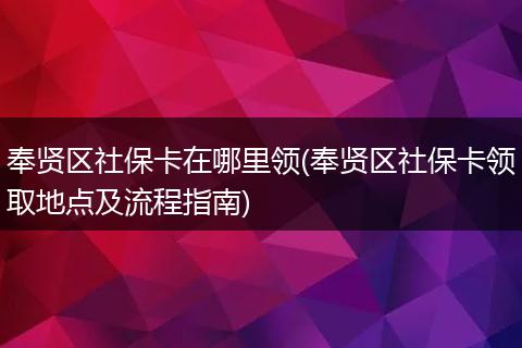 奉贤区社保卡在哪里领(奉贤区社保卡领取地点及流程指南)
