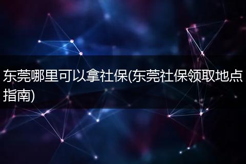 东莞哪里可以拿社保(东莞社保领取地点指南)