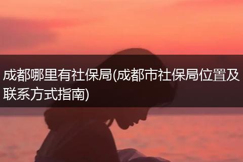 成都哪里有社保局(成都市社保局位置及联系方式指南)
