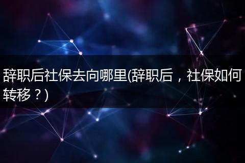 辞职后社保去向哪里(辞职后，社保如何转移？)
