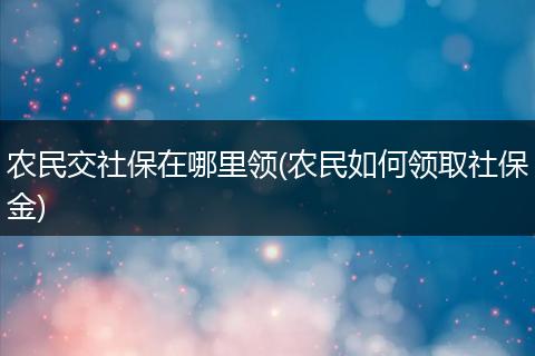 农民交社保在哪里领(农民如何领取社保金)