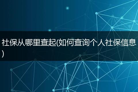 社保从哪里查起(如何查询个人社保信息)