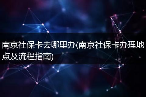 南京社保卡去哪里办(南京社保卡办理地点及流程指南)