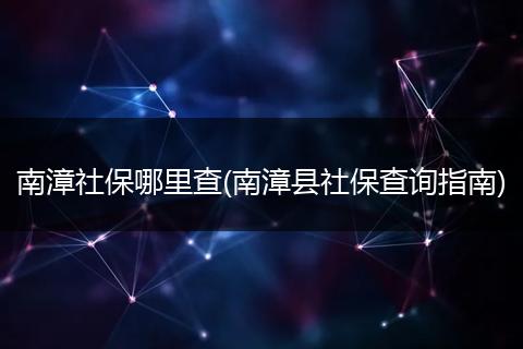南漳社保哪里查(南漳县社保查询指南)