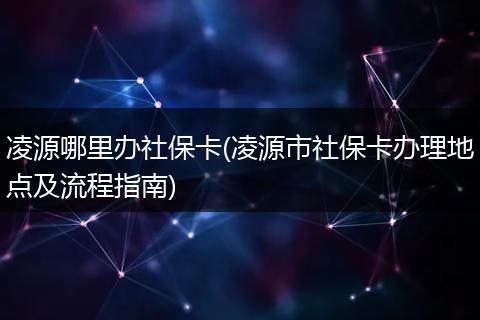 凌源哪里办社保卡(凌源市社保卡办理地点及流程指南)