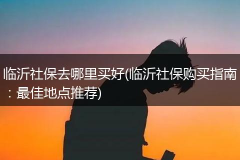 临沂社保去哪里买好(临沂社保购买指南：最佳地点推荐)
