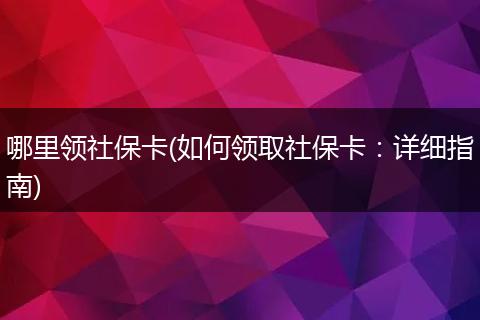 哪里领社保卡(如何领取社保卡：详细指南)