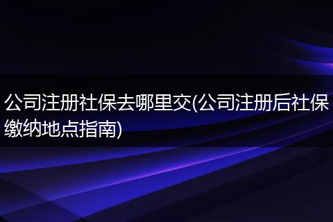 公司注册社保去哪里交(公司注册后社保缴纳地点指南)