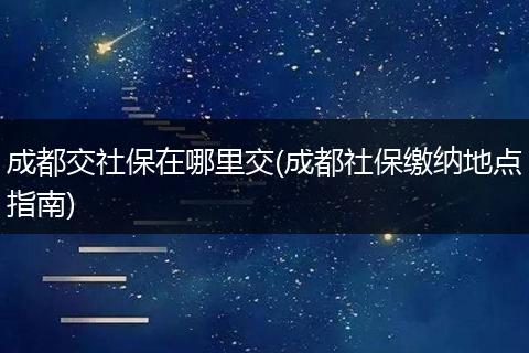 成都交社保在哪里交(成都社保缴纳地点指南)