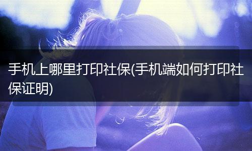 手机上哪里打印社保(手机端如何打印社保证明)
