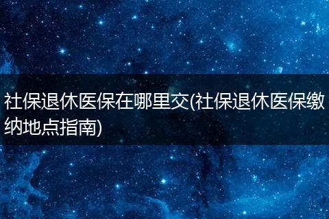 社保退休医保在哪里交(社保退休医保缴纳地点指南)