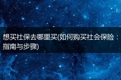 想买社保去哪里买(如何购买社会保险：指南与步骤)