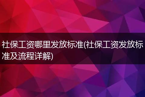 社保工资哪里发放标准(社保工资发放标准及流程详解)