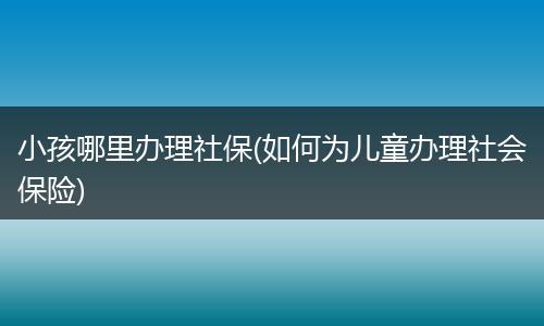 小孩哪里办理社保(如何为儿童办理社会保险)
