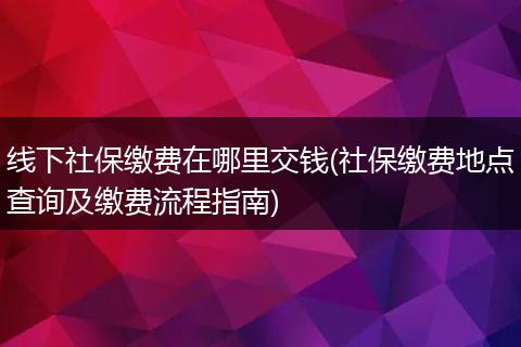 线下社保缴费在哪里交钱(社保缴费地点查询及缴费流程指南)