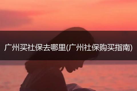 广州买社保去哪里(广州社保购买指南)