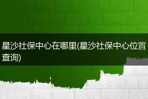 星沙社保中心在哪里(星沙社保中心位置查询)