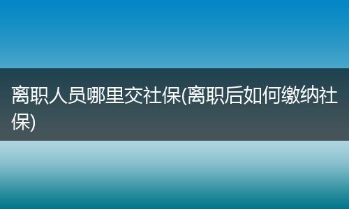 离职人员哪里交社保(离职后如何缴纳社保)