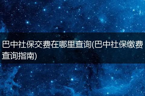 巴中社保交费在哪里查询(巴中社保缴费查询指南)