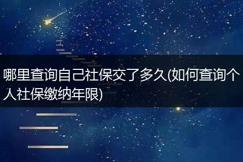 哪里查询自己社保交了多久(如何查询个人社保缴纳年限)