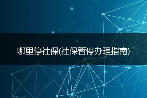 哪里停社保(社保暂停办理指南)