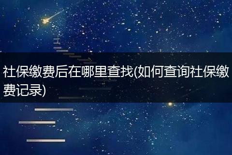 社保缴费后在哪里查找(如何查询社保缴费记录)