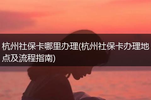 杭州社保卡哪里办理(杭州社保卡办理地点及流程指南)