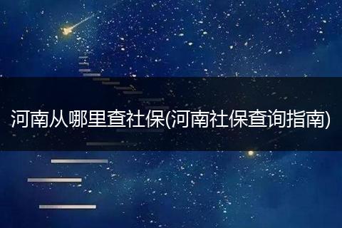 河南从哪里查社保(河南社保查询指南)