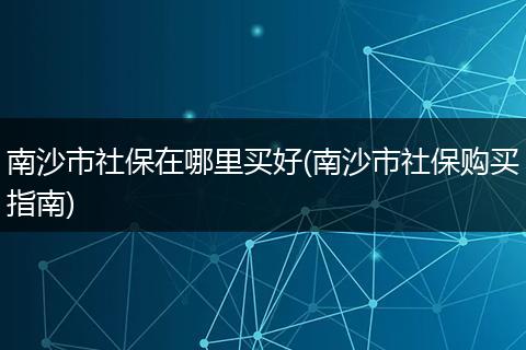 南沙市社保在哪里买好(南沙市社保购买指南)