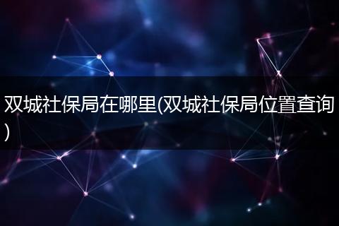 双城社保局在哪里(双城社保局位置查询)